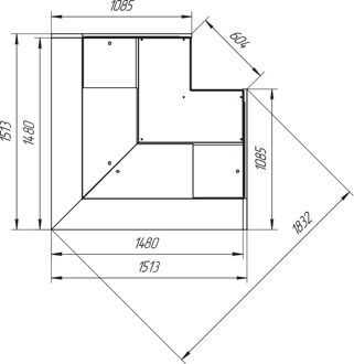 Витрины "Айс КУБ-Ув" +1+6 угол внутренний