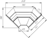 Витрины "Айс-Ув" угол внутренний вынос