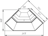 Витрины "Айс-Ун в" угол наружний вентилируемые