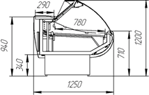 Витрины "Айс-СНП" -5+5 с подтоварником вынос